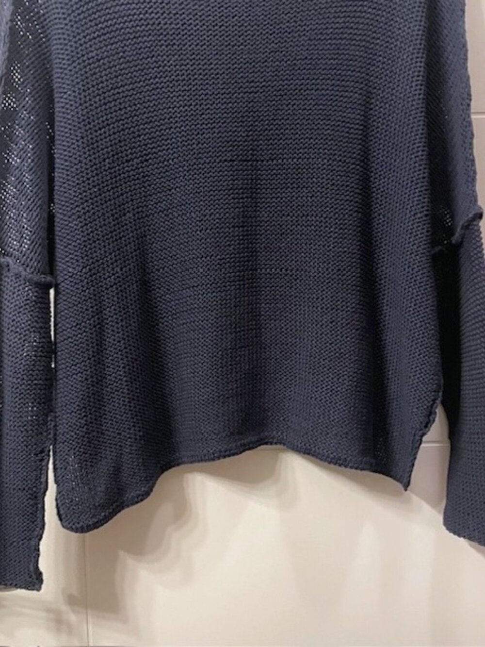 Wooden Ships Open Knit Sweater Navy Blue Small/Medium Coastal Beachy Nautical - Picture 7 of 13